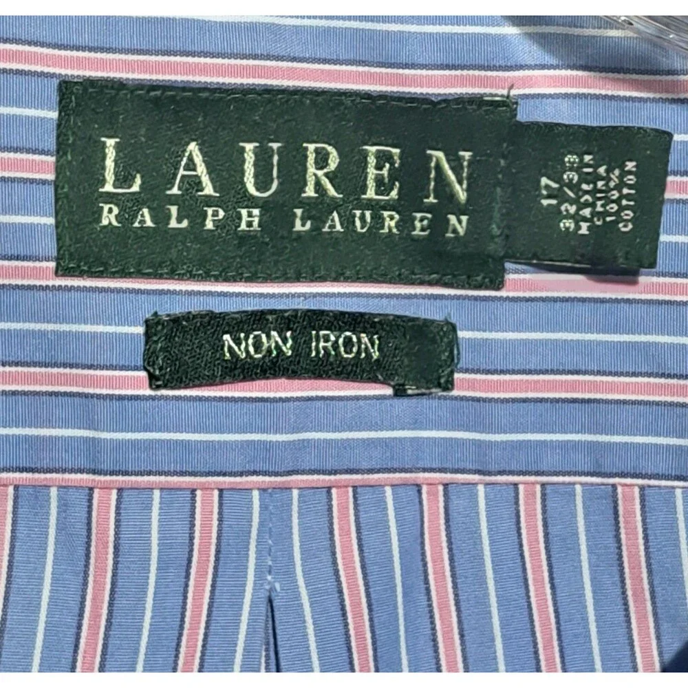 Vintage Ralph Lauren Shirt Mens 17 extra Large  Stripe Preppy Long Sleeve NWOT - Picture 3 of 8